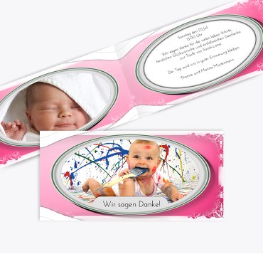 Taufe Dankeskarte Oval Frame