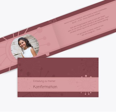 Konfirmation Einladungskarte Blumen