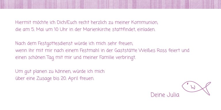 Ansicht 5 - Kommunionskarte White