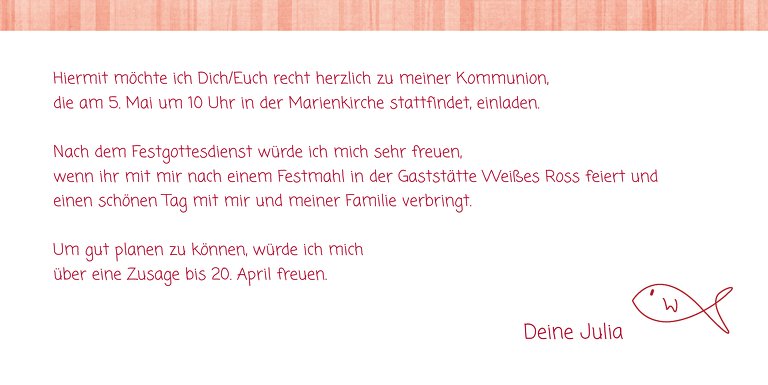 Ansicht 5 - Kommunionskarte White