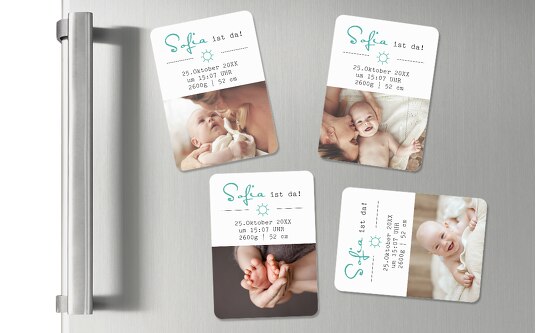 Baby-Magnete Gemischt Weiß 55x77mm