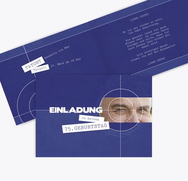 Geburtstagseinladung Foto Krimi 75