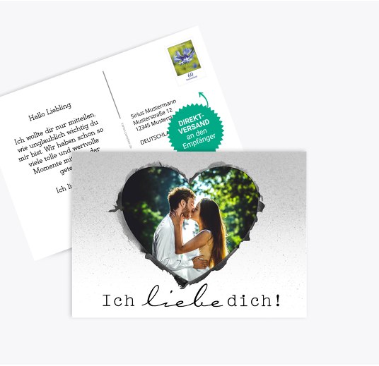 Fotospruchkarte Liebe Grau 148x105mm