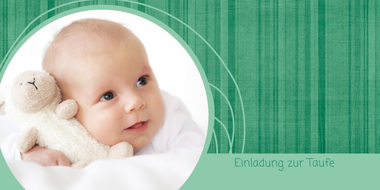 Ansicht 3 - Taufkarte Einladung Wollknäuel