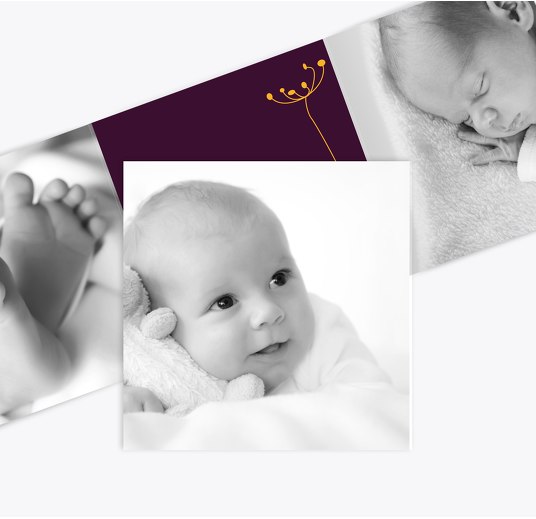 Dankeskarte abstrakte Blumen Sonnengelb 145x145mm