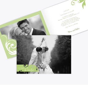 Hochzeit Dankeskarte squiggle square