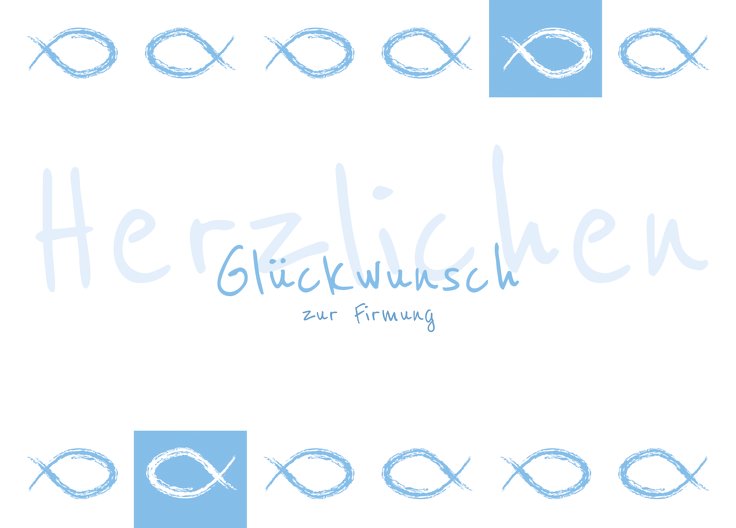 Ansicht 2 - Glückwunschkarte Firmung Fische