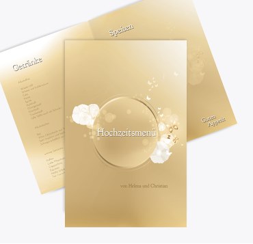 Hochzeit Menükarte Liebeszauber