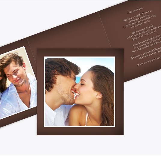 Hochzeit Einladungkarte ewige Verbindung braunmatsch 145x145mm