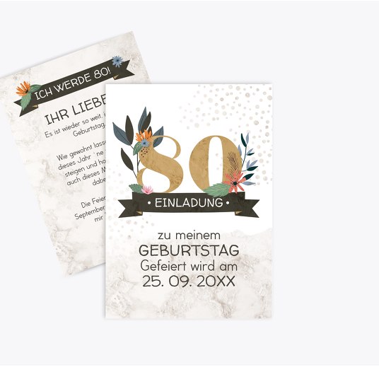 Einladungskarten Zum 80 Geburtstag Karten Paradies De
