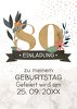 Ansicht 4 - Geburtstagseinladung Blumenzahl 80