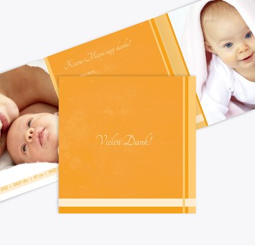 Baby Dankeskarte klangvolle Streifen