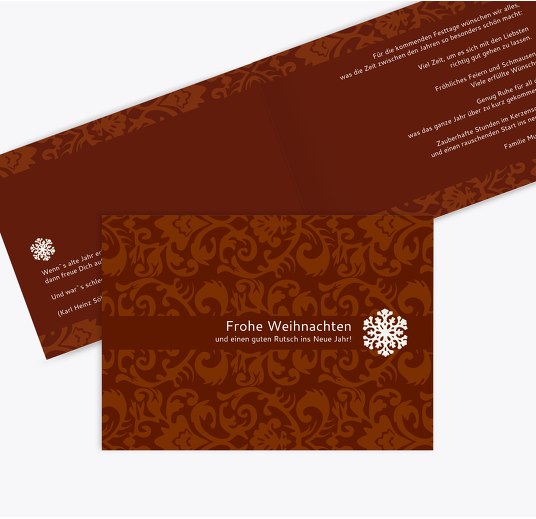 Grußkarte Flocke Dunkelrotbraun 148x105mm