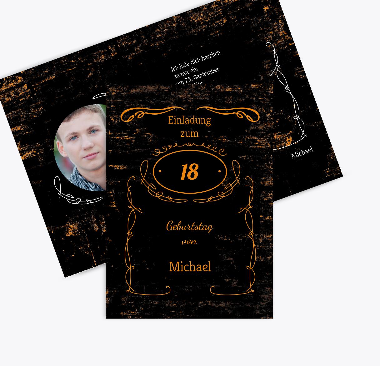 Geburtstagseinladung Jackcard 18 Foto selbst gestalten!