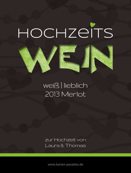 Ansicht 2 - Hochzeit Flaschenetikett wilde Herzen