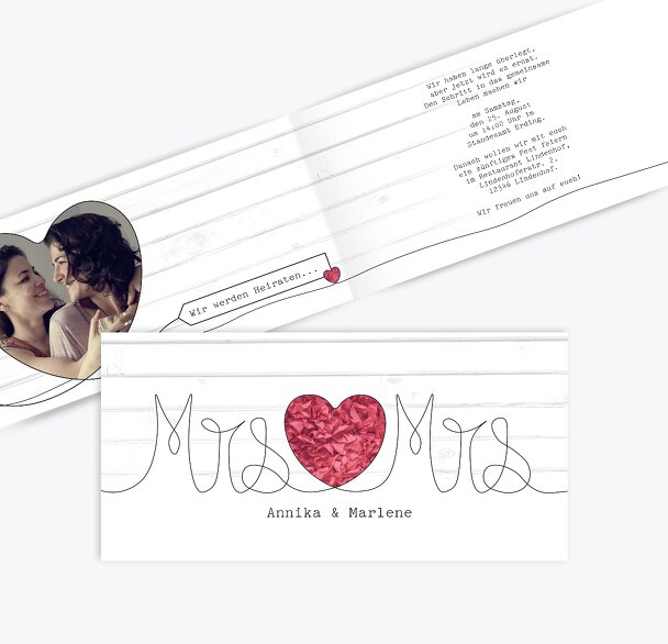 Hochzeit Einladung Mrs&Mrs