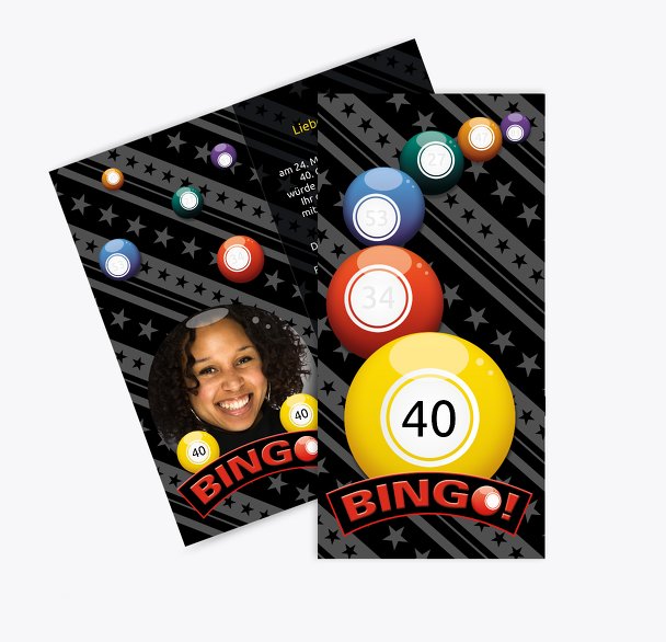 Einladung zum Geburtstag Bingo 40 Foto