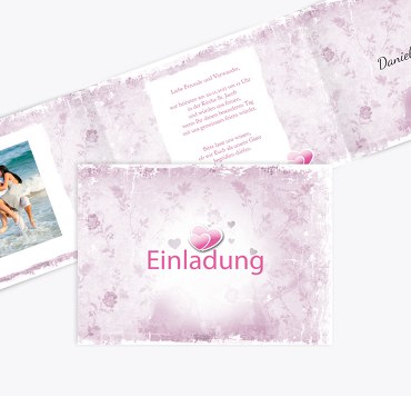 Hochzeit Einladung Din romantische Liebe