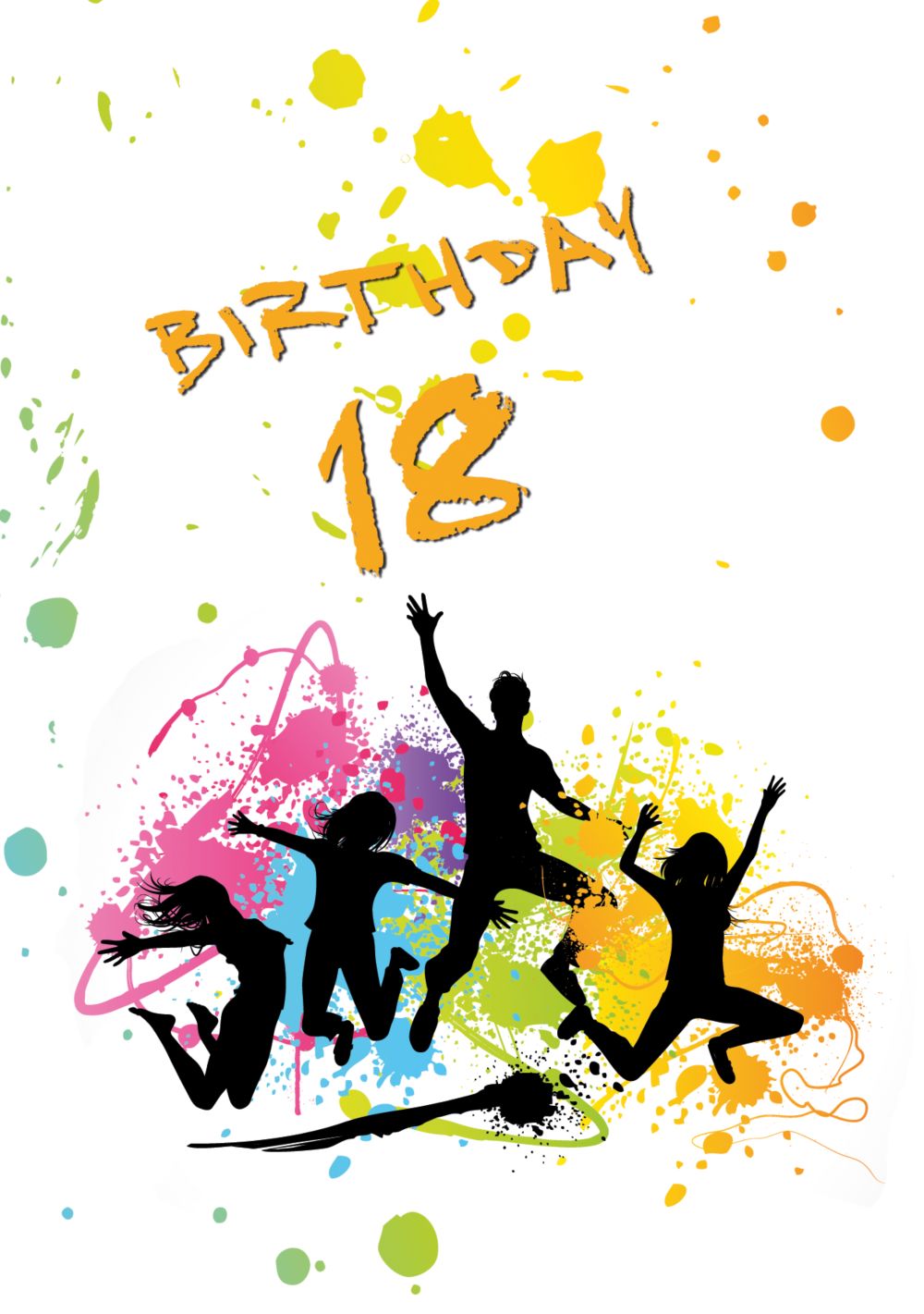 Karte 18 Geburtstag Bunte Party 18 Foto Selbst Gestalten