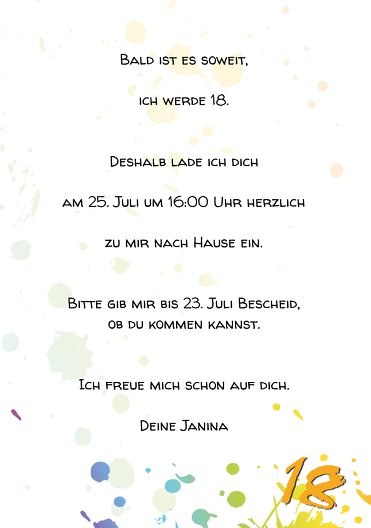 Ansicht 5 - Karte 18. Geburtstag bunte Party 18 Foto