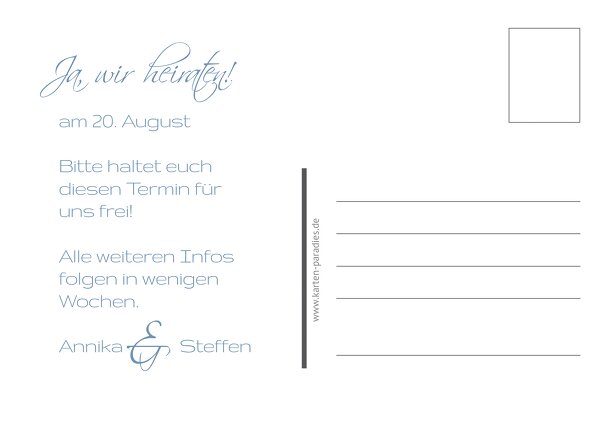 Ansicht 3 - Hochzeit Save-the-Date Sanft