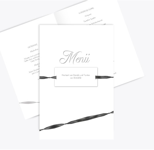 Menükarte loop label Weiß 148x210mm