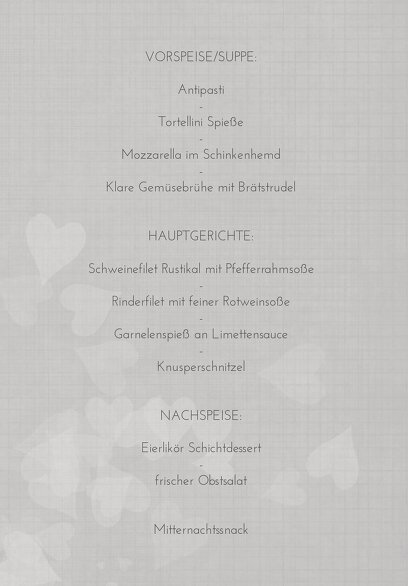 Ansicht 5 - Hochzeit Menükarte ewiges Band