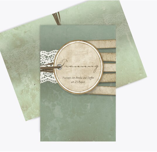 Kirchenheft Umschlag Vintage Lace hellgrünblau 148x210mm