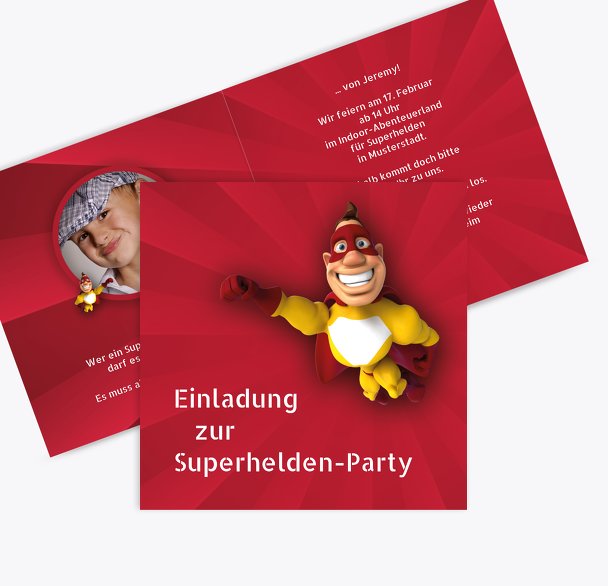 Einladung Superheld Foto