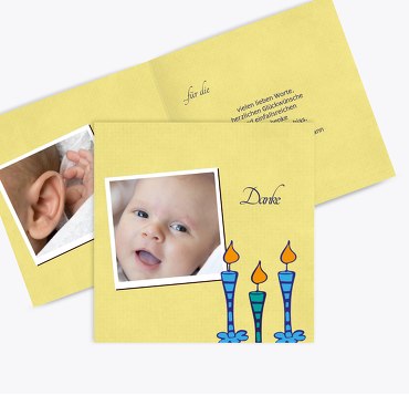 Tauf Dankeskarte Kerzen