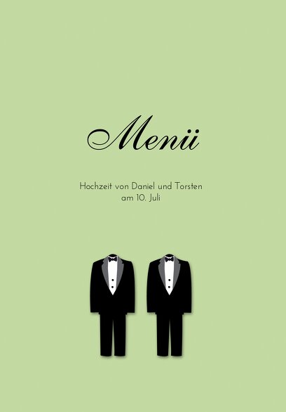 Ansicht 3 - Hochzeit Menükarte suits