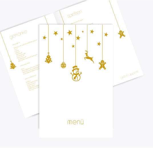 Menükarte Schmuckelemente OckerGelb 148x210mm