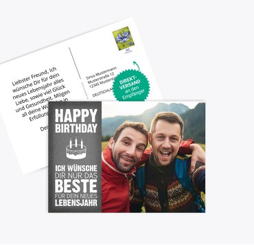 Glückwunschkarte zum Geburtstag Torte