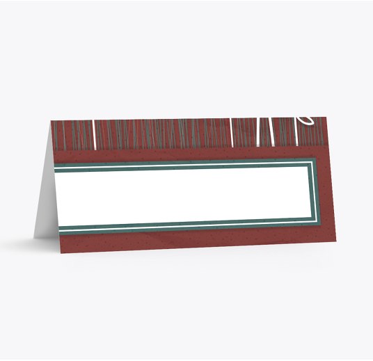 Tischkarte Moderne Kugeln Dunkelrot 100x44mm