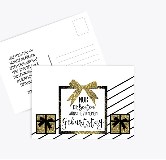 Glückwunschkarte zum Geburtstag Geschenke Weiß 148x105mm