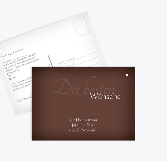 Hochzeit Ballonkarte ewige Verbindung braunmatsch 148x105mm