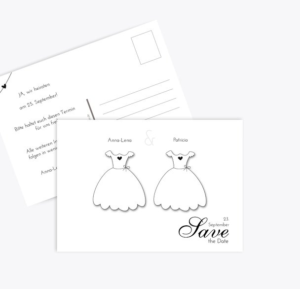 Hochzeit Save-the-Date dresses