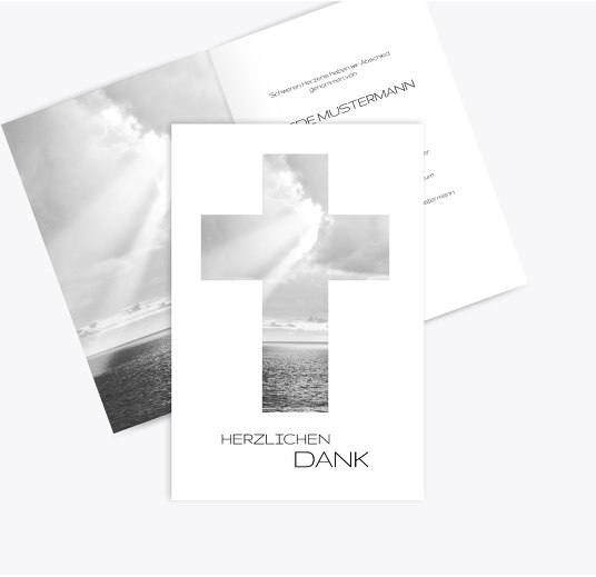 Dankeskarte Himmelskreuz Schwarz 114x170mm