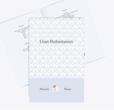 Menükarte Ornament mit Herz