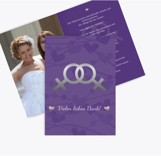 Danke Im Zeichen der Liebe - Frauen Lilablau 105x148mm