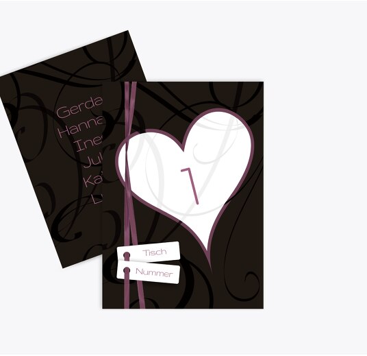 Tischnummer Band Lila 105x148mm