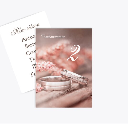 Tischnummer Ringe DunkelMattRot 105x148mm