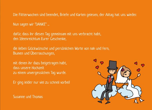 Ansicht 5 - Hochzeit Dankeskarte Comic Brautpaar