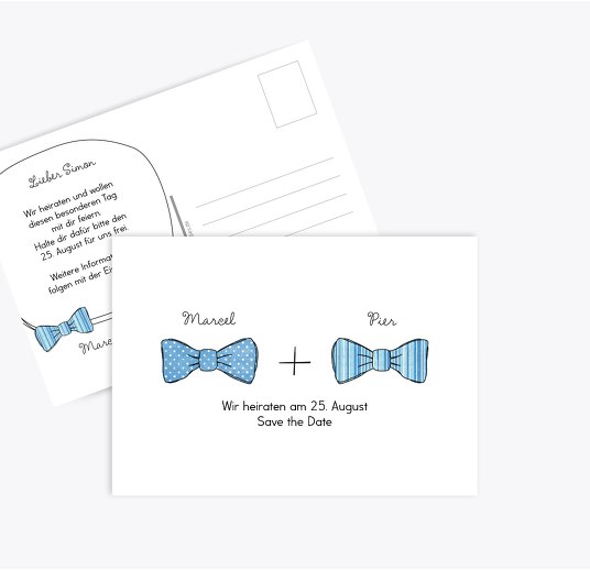 Save-the-Date Fliegen HellBlau 148x105mm