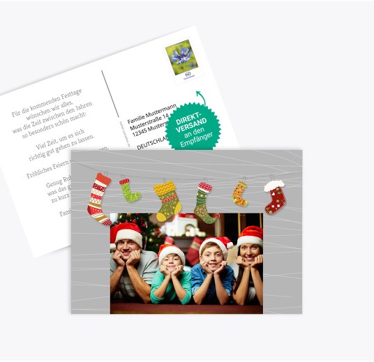 Foto Grußkarte Söckchen Grau 148x105mm