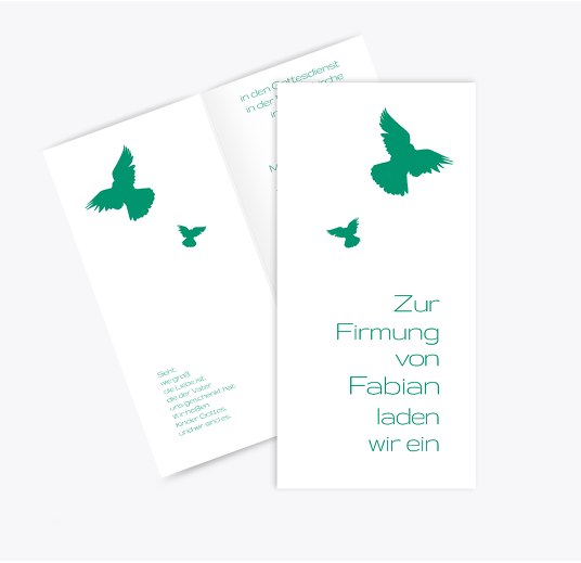 Firmkarte Taube tuerkis 105x215mm