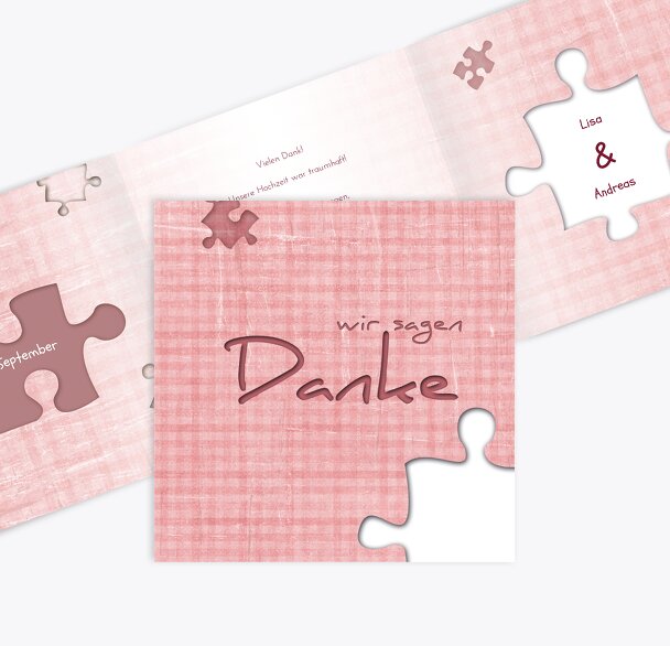 Hochzeit Dankeskarte Puzzle