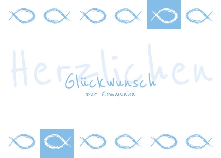 Ansicht 2 - Glückwunschkarte Kommunion Fische