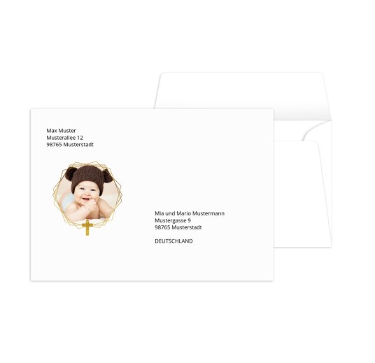 Taufe Umschlag Goldrausch OckerGelb 161x114mm