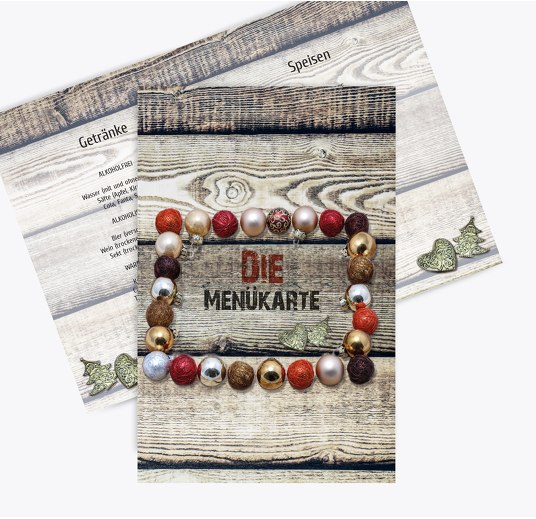 Menükarte Kugelrahmen Rot 148x210mm